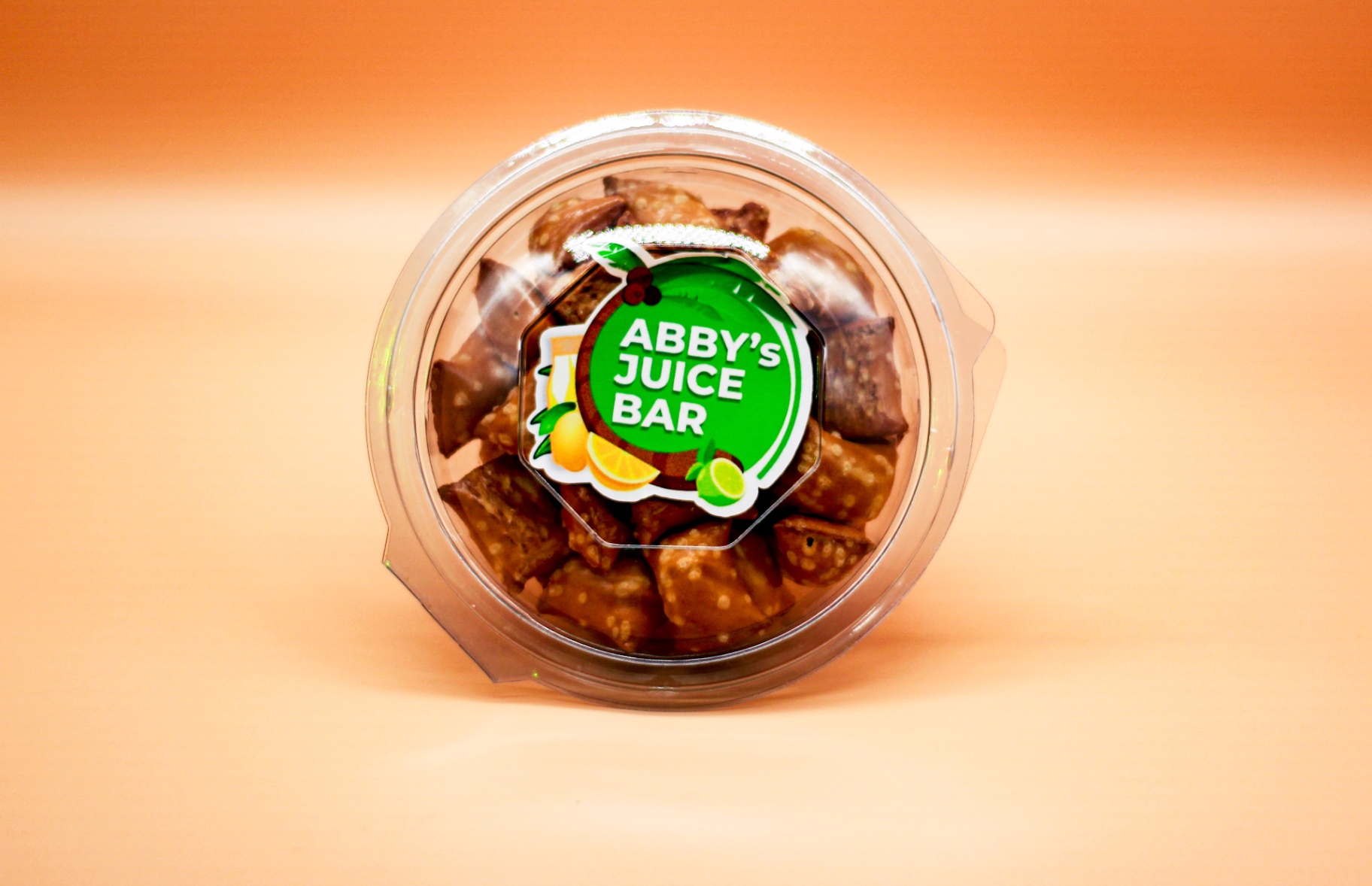 Abby's Juice Bar branded snack cup