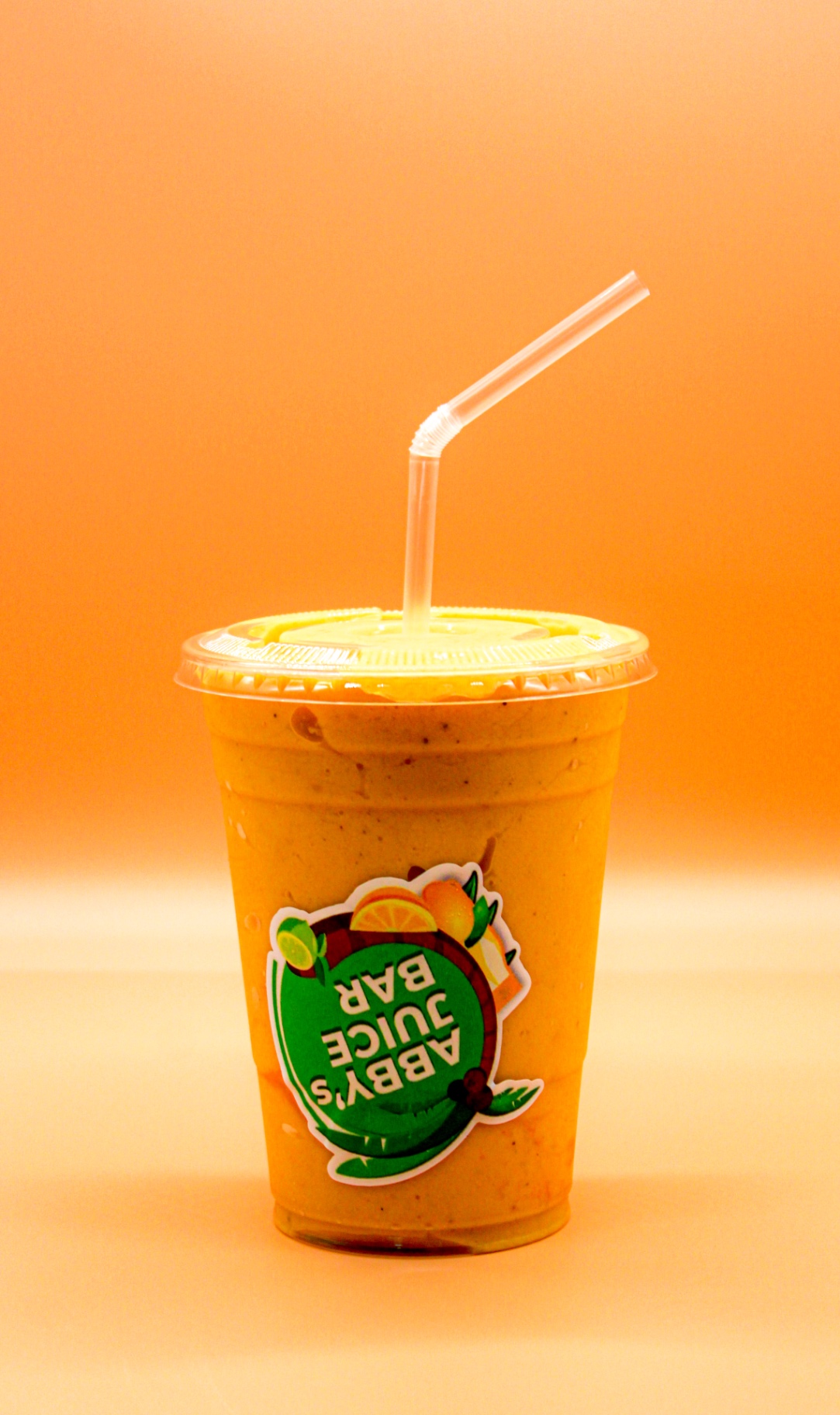 Signature Abby's Juice Bar smoothie with logo cup